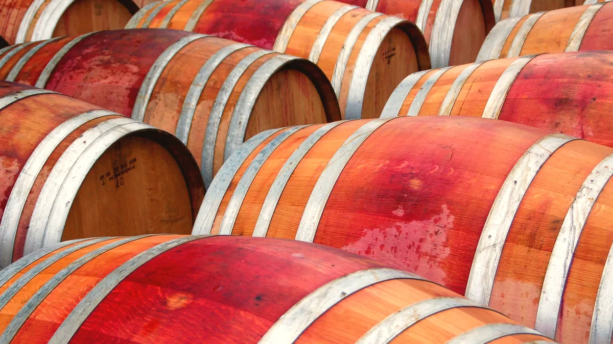 Una hilera de botas en una bodega de crianza.